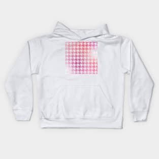 Houndstooth Pattern Pretty in Pink Gradient Kids Hoodie